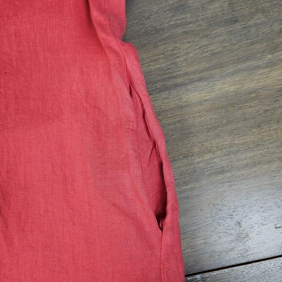 Lungo L'Arno Linen Shift Dress Short Sleeve Coral Size Small Made In Italy - Picture 4 of 6